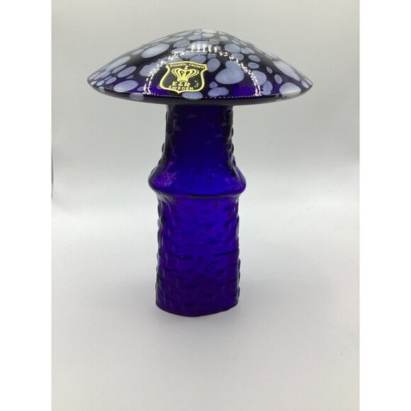 Bo Borgstrom Åseda Ebeling Reuss Sweden Hand Blown Glass Mushroom-6.5 inch - Picture 1 of 7